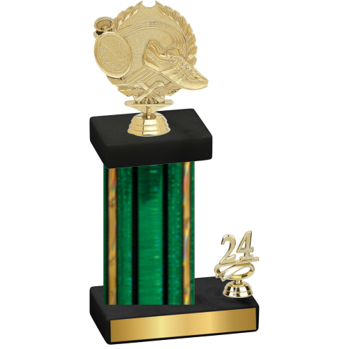 Accented Single Green Glacier Year Running Trophy