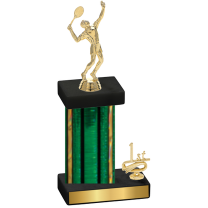 Accented Single Green Glacier First Place Tennis Trophy