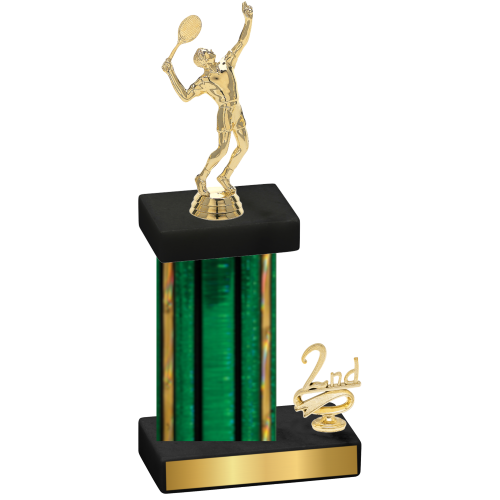 Accented Single Green Glacier Second Place Tennis Trophy