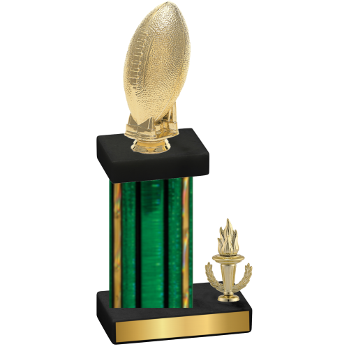 Accented Single Green Glacier Victory Football Trophy