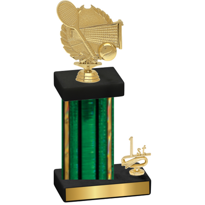 Accented Single Green Glacier First Place Tennis Trophy