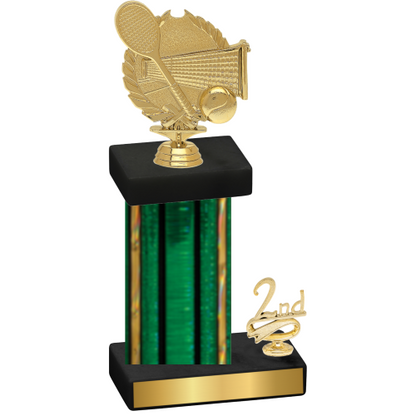 Accented Single Green Glacier Second Place Tennis Trophy