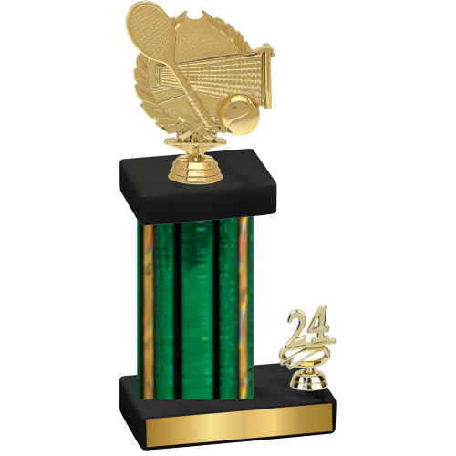 Accented Single Green Glacier Year Tennis Trophy