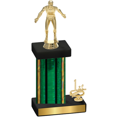 Accented Single Green Glacier First Place Wrestling Trophy