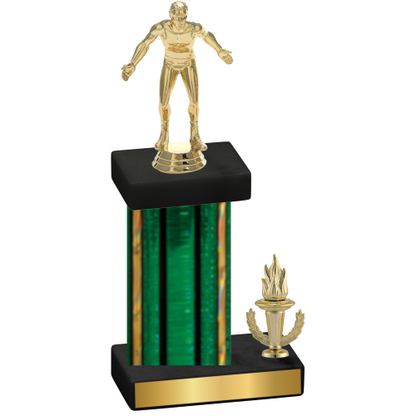 Accented Single Green Glacier Victory Wrestling Trophy