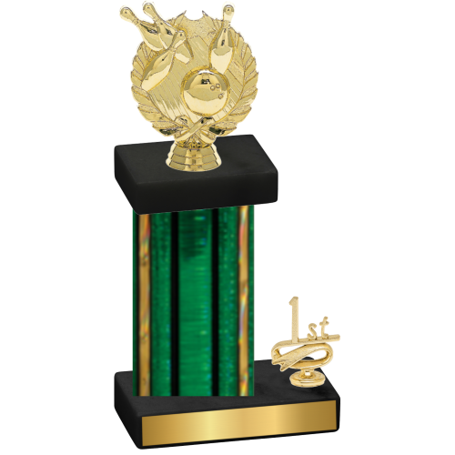 Accented Single Green Glacier First Place Bowling Trophy