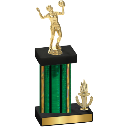 Accented Single Green Glacier Victory Volleyball Trophy