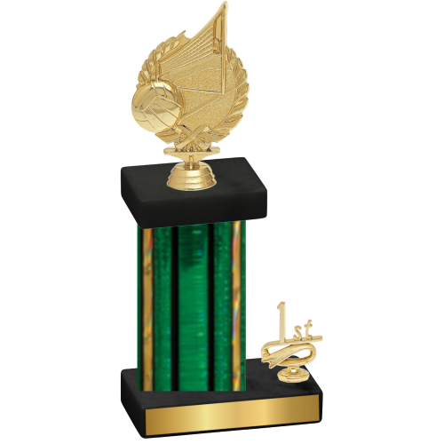 Accented Single Green Glacier First Place Volleyball Trophy