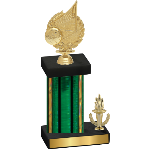 Accented Single Green Glacier Victory Volleyball Trophy