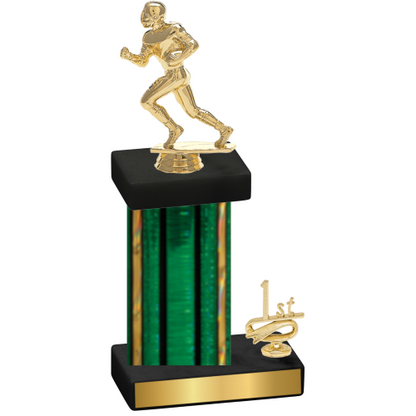 Accented Single Green Glacier First Place Football Trophy