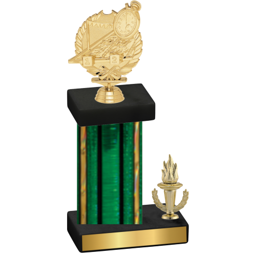 Accented Single Green Glacier Victory Swimming Trophy