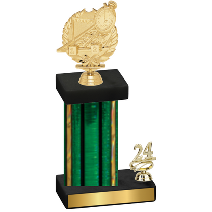 Accented Single Green Glacier Year Swimming Trophy