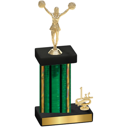 Accented Single Green Glacier First Place Cheerleading Trophy