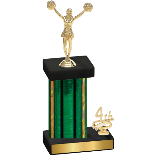 Accented Single Green Glacier Fourth Place Cheerleading Trophy