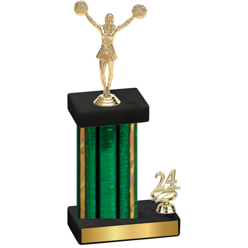 Accented Single Green Glacier Year Cheerleading Trophy
