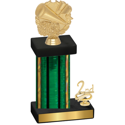 Accented Single Green Glacier Second Place Cheerleading Trophy