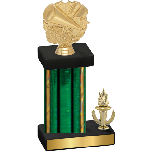 Accented Single Green Glacier Victory Cheerleading Trophy