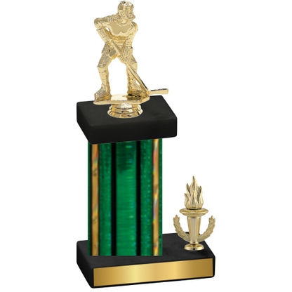 Accented Single Green Glacier Victory Hockey Trophy