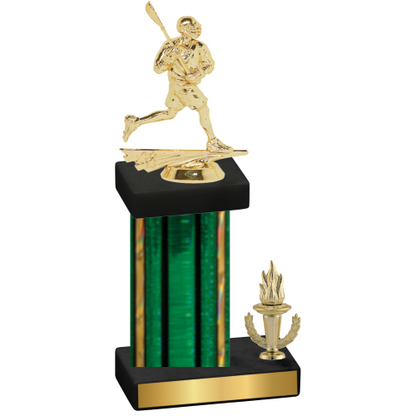 Accented Single Green Glacier Victory Lacrosse Trophy