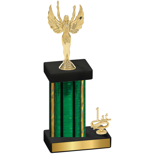 Accented Single Green Glacier First Place Victory Trophy