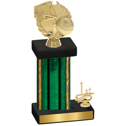 Accented Single Green Glacier First Place Basketball Trophy