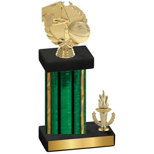 Accented Single Green Glacier Victory Basketball Trophy