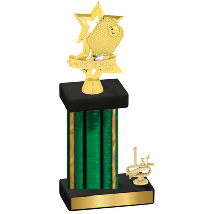 Accented Single Green Glacier First Place Pickleball Trophy