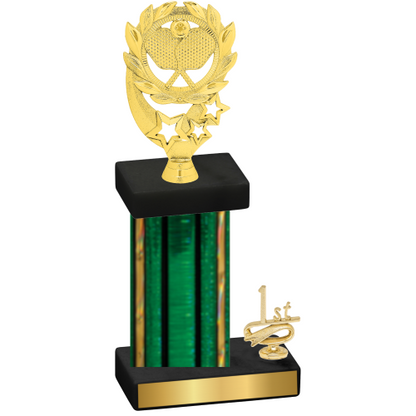 Accented Single Green Glacier First Place Pickleball Trophy