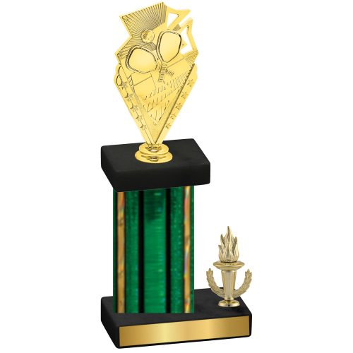 Accented Single Green Glacier Victory Pickleball Trophy