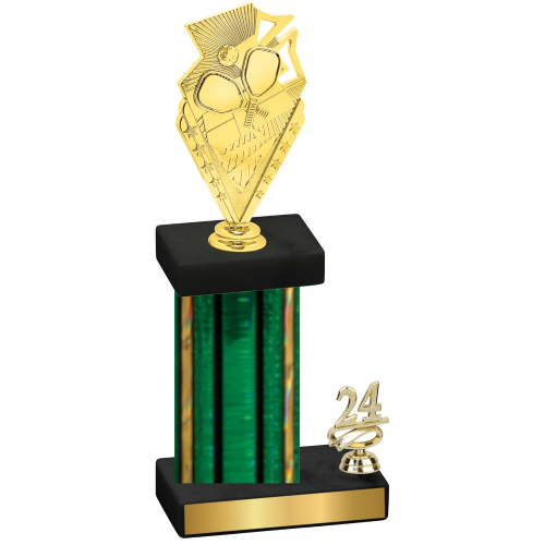 Accented Single Green Glacier Year Pickleball Trophy