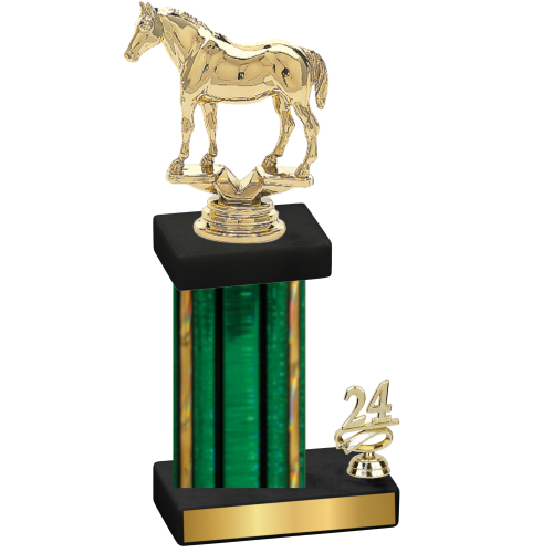 Accented Single Green Glacier Year Horses Trophy