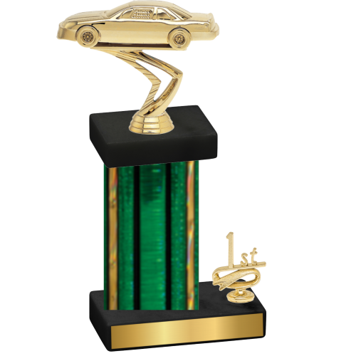 Accented Single Green Glacier First Place Cars Trophy