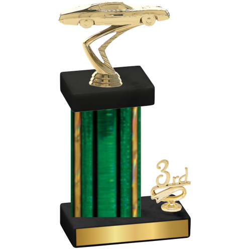 Accented Single Green Glacier Third Place Cars Trophy