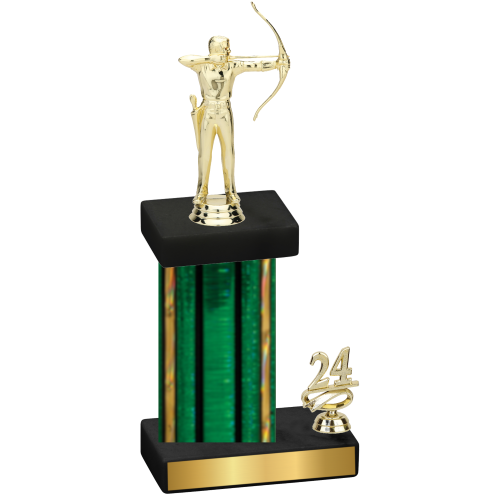 Accented Single Green Glacier Year Archery Trophy