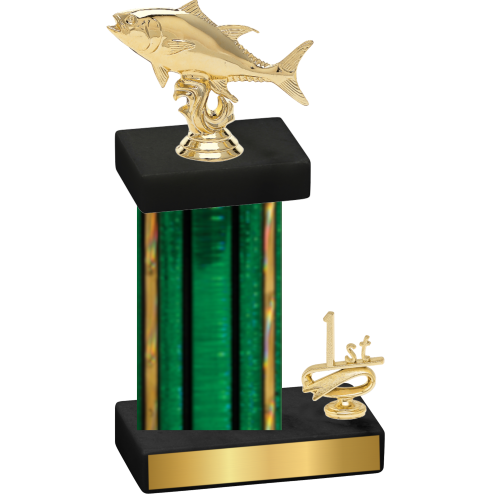 Accented Single Green Glacier First Place Fishing Trophy