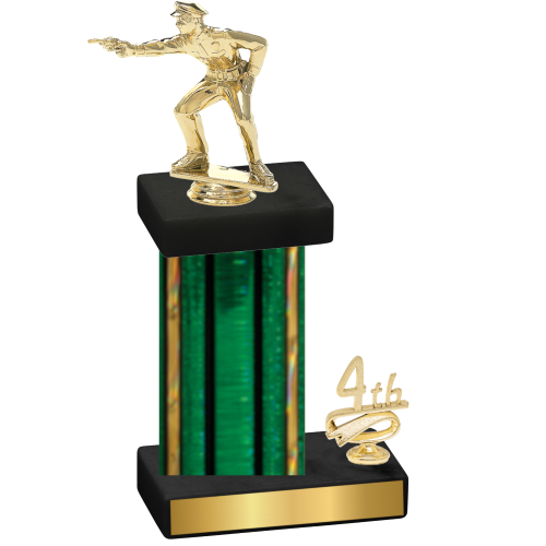 Accented Single Green Glacier Fourth Place Shooter Trophy