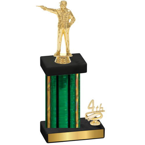 Accented Single Green Glacier Fourth Place Shooter Trophy