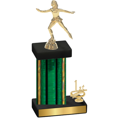 Accented Single Green Glacier First Place Skater Trophy