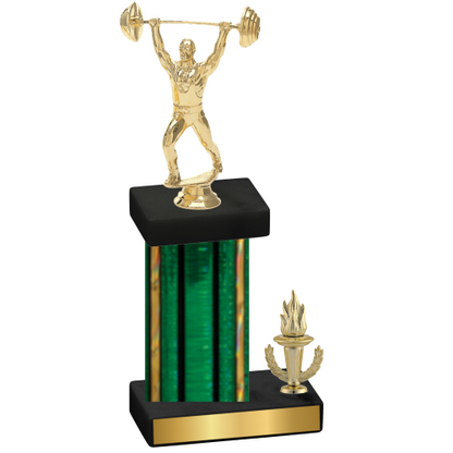 Accented Single Green Glacier Victory Weights Trophy