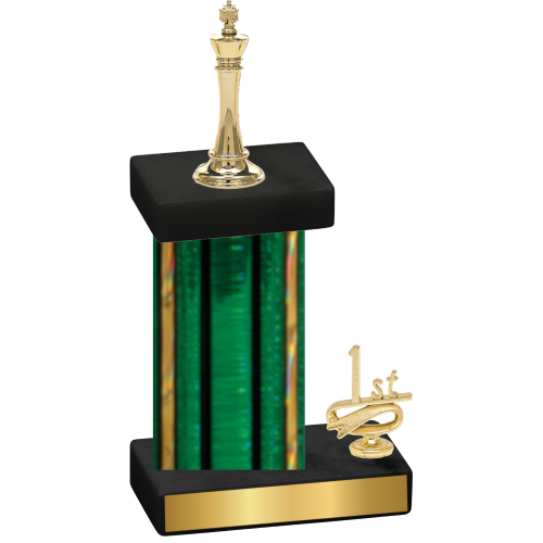 Accented Single Green Glacier First Place Chess Trophy