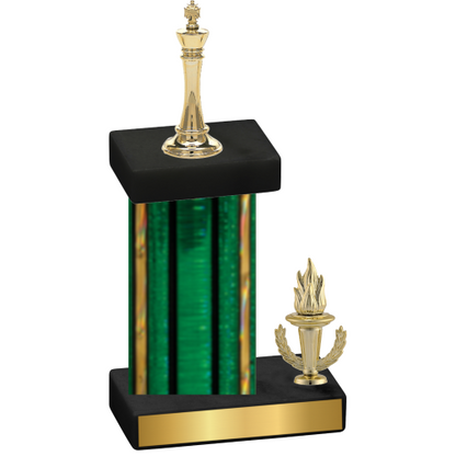 Accented Single Green Glacier Victory Chess Trophy