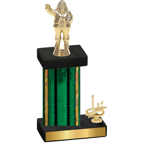 Accented Single Green Glacier First Place Holiday Trophy