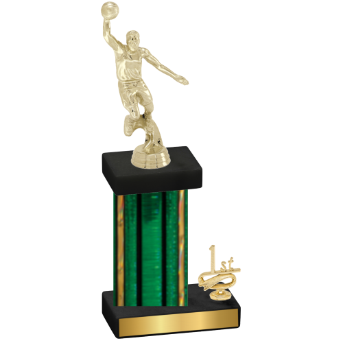 Accented Single Green Glacier First Place Basketball Trophy