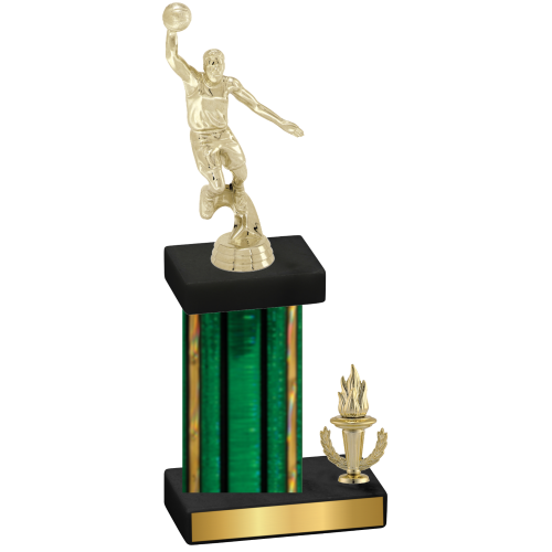 Accented Single Green Glacier Victory Basketball Trophy