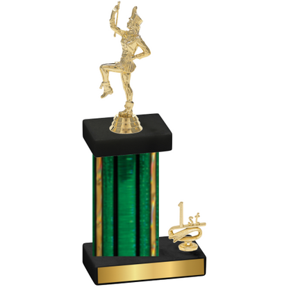 Accented Single Green Glacier First Place Majorette Trophy