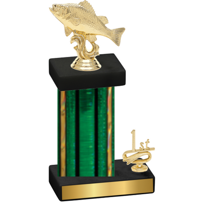 Accented Single Green Glacier First Place Fishing Trophy