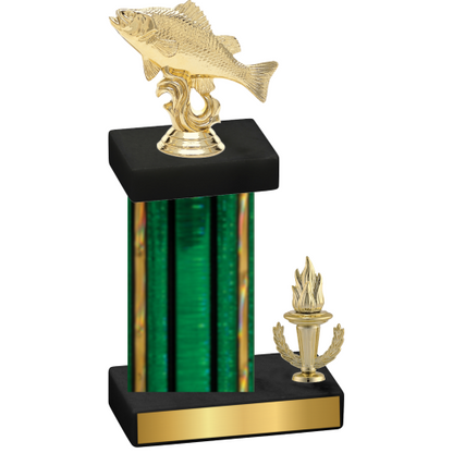 Accented Single Green Glacier Victory Fishing Trophy