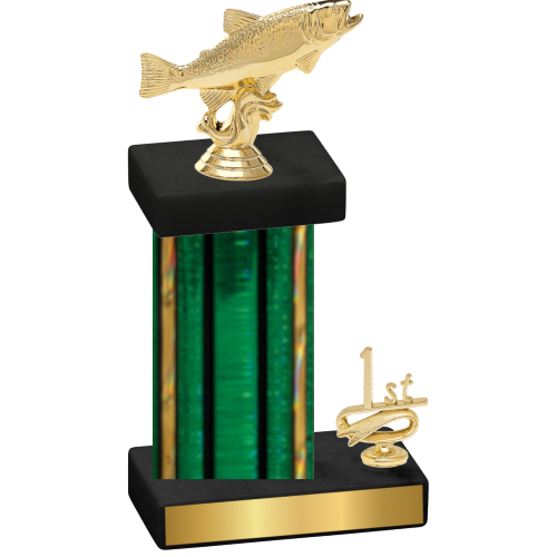 Accented Single Green Glacier First Place Fishing Trophy