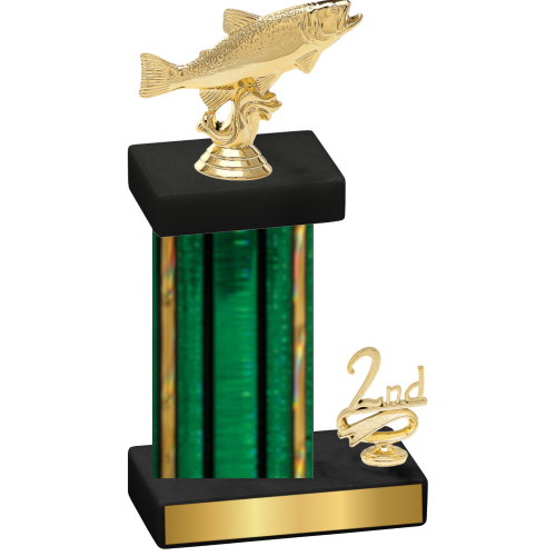 Accented Single Green Glacier Second Place Fishing Trophy