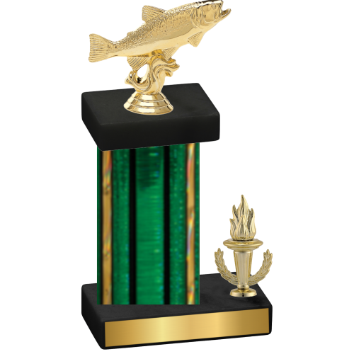 Accented Single Green Glacier Victory Fishing Trophy